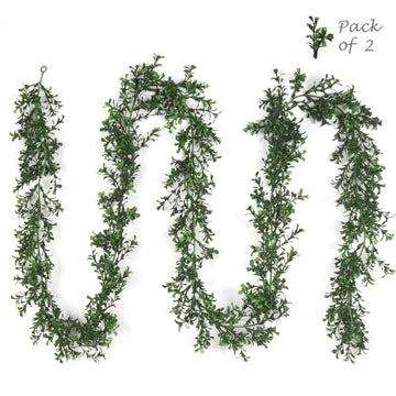 Artificial Boxwood Garland- 9' (2-Pieces) Boxwood Garland artificialflowersdotcom